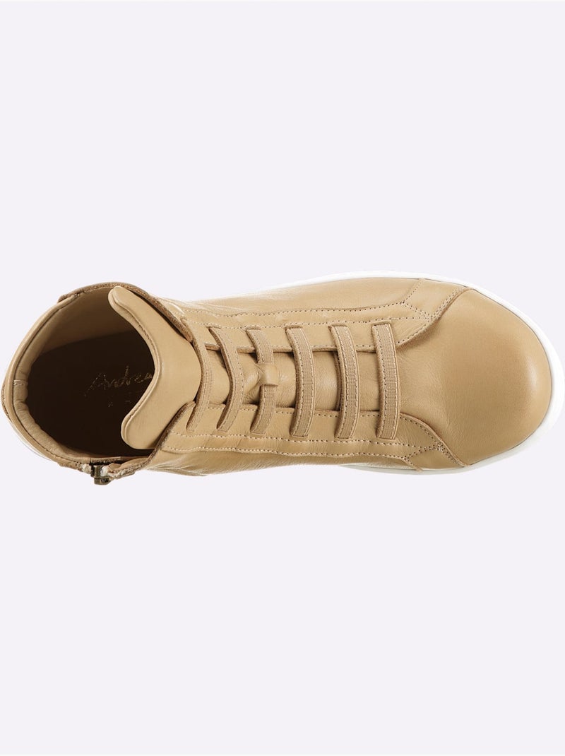 Bottine Courte Cuir Nappa De Vache - Taille Standard - Helline Sable - Kiabi