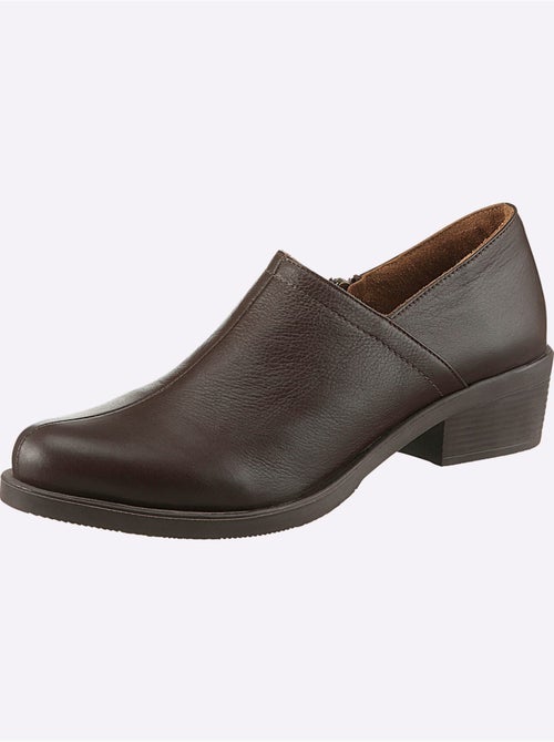 Bottine Courte Cuir Vachette - helline - Kiabi