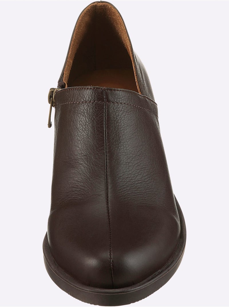 Bottine Courte Cuir Vachette - helline Marron foncé - Kiabi