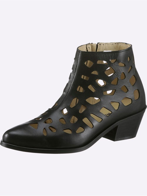 Bottine Courte Cuir Vachette - Taille Standard - helline - Kiabi