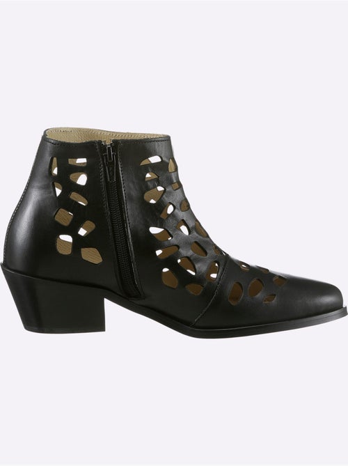 Bottine Courte Cuir Vachette - Taille Standard - helline - Kiabi