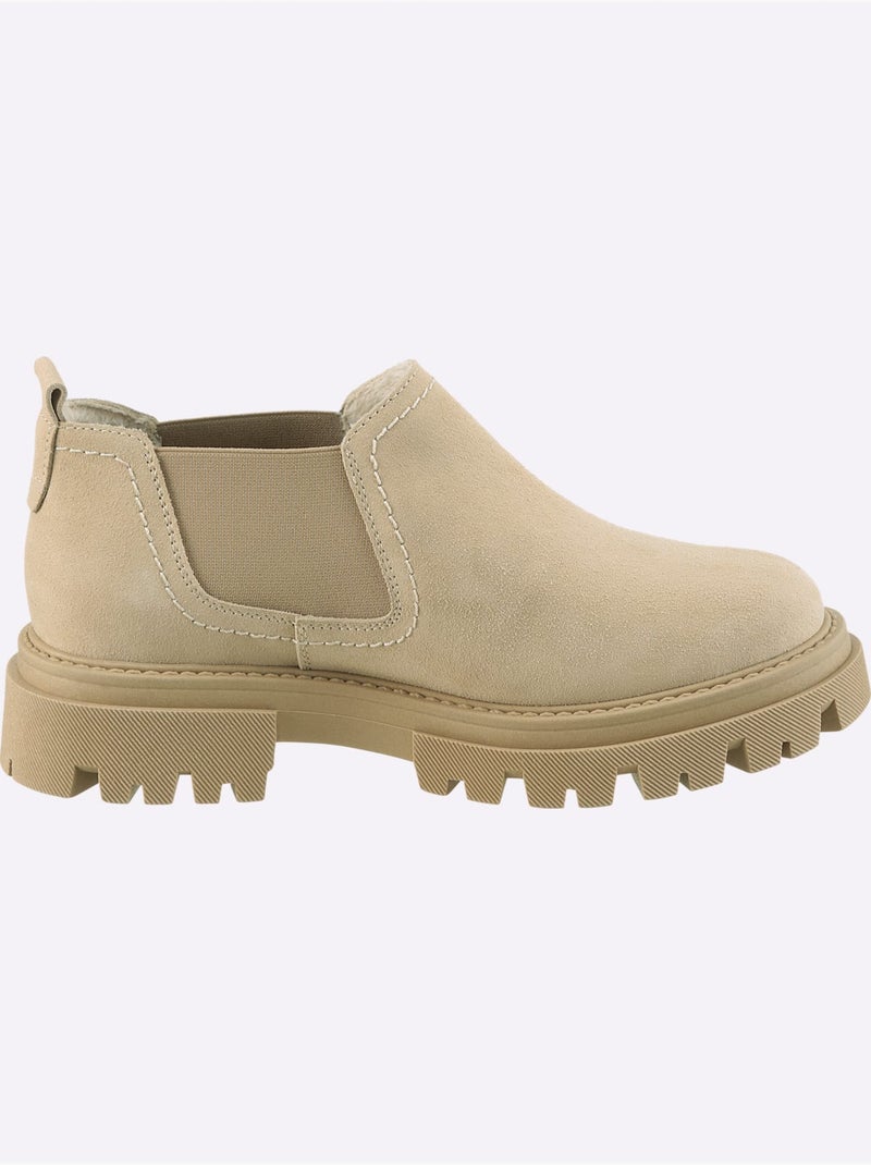 Bottine Courte De Fabrication Portugaise - Taille Standard - Helline Beige - Kiabi