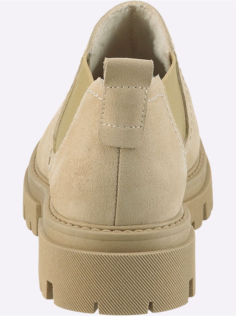 Bottine Courte De Fabrication Portugaise - Taille Standard - Helline Beige - Kiabi