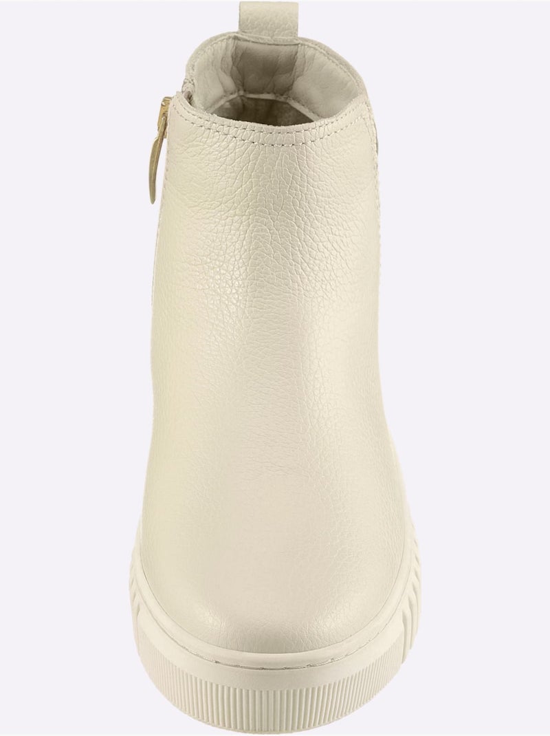 Bottine Courte De Fabrication Portugaise - Taille Standard - Helline Crème - Kiabi