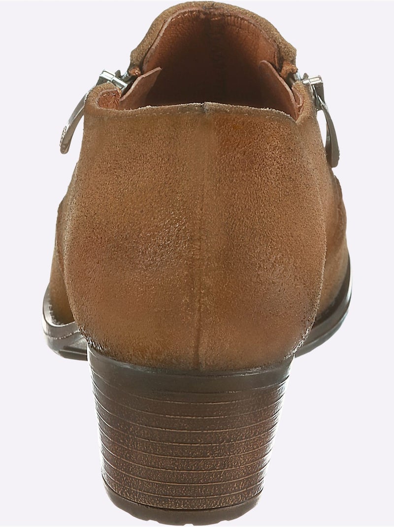 Bottine courte de fabrication portugaise - taille standard - helline Marron/Beige/Noir - Kiabi