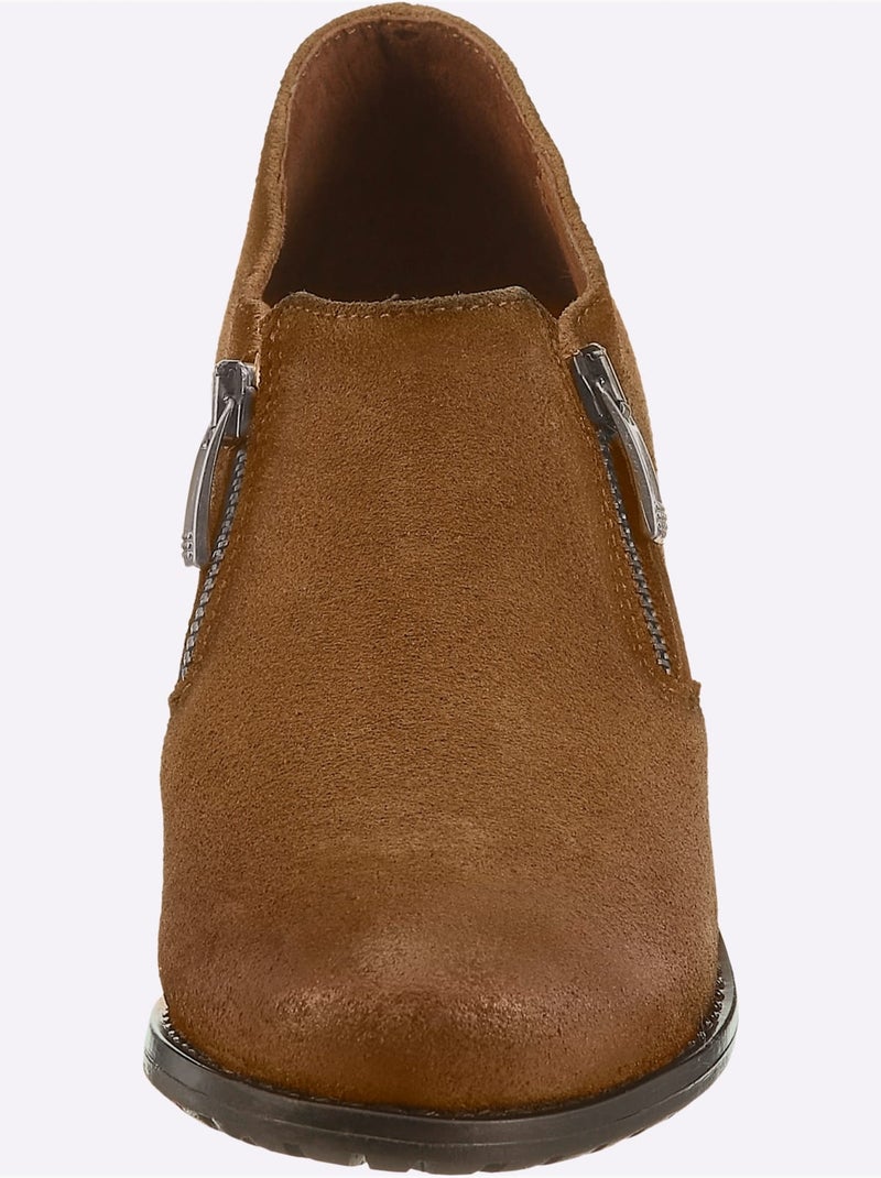 Bottine courte de fabrication portugaise - taille standard - helline Marron/Beige/Noir - Kiabi