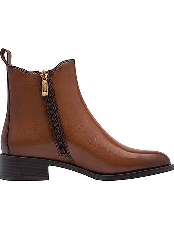 Bottine cuir à talon tamaris