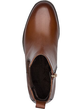 Bottine cuir à talon tamaris