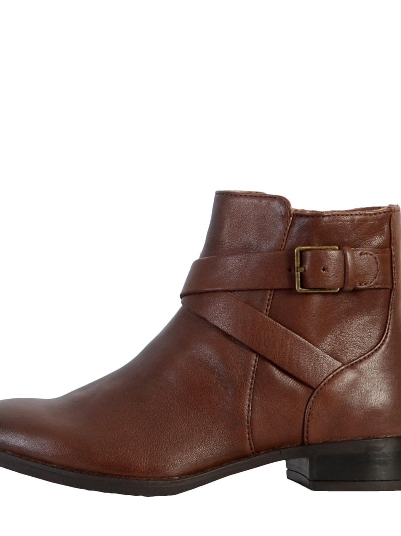 Bottine Cuir Clarks Hamble Buckle Marron - Kiabi