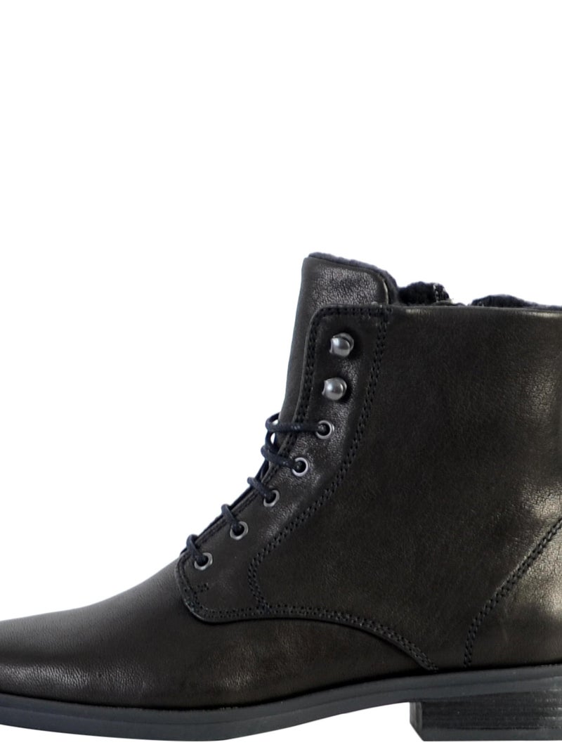 Bottine Cuir Clarks Memi Lace Noir - Kiabi