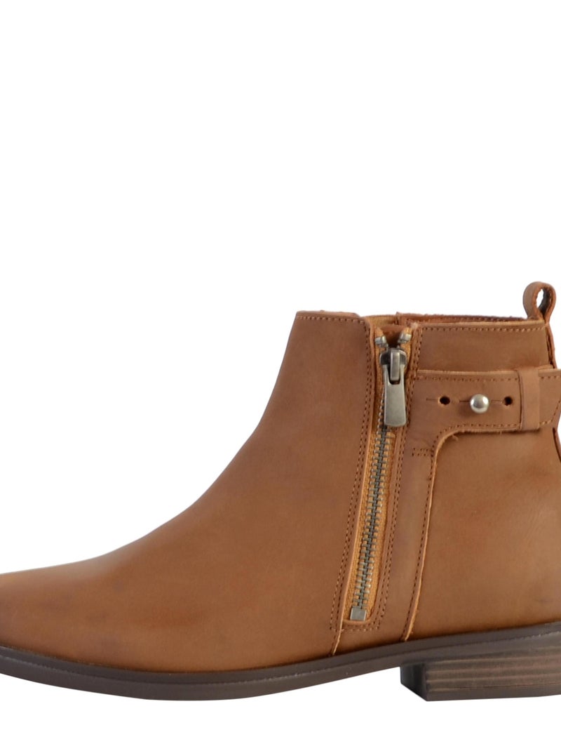 Bottine Cuir Clarks Memi Lo Marron - Kiabi