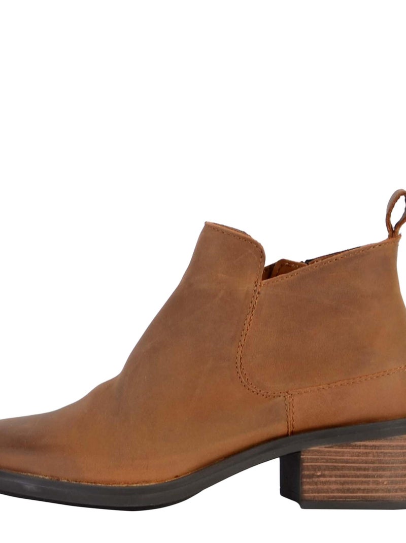 Bottine Cuir Clarks Memi Zip Marron - Kiabi