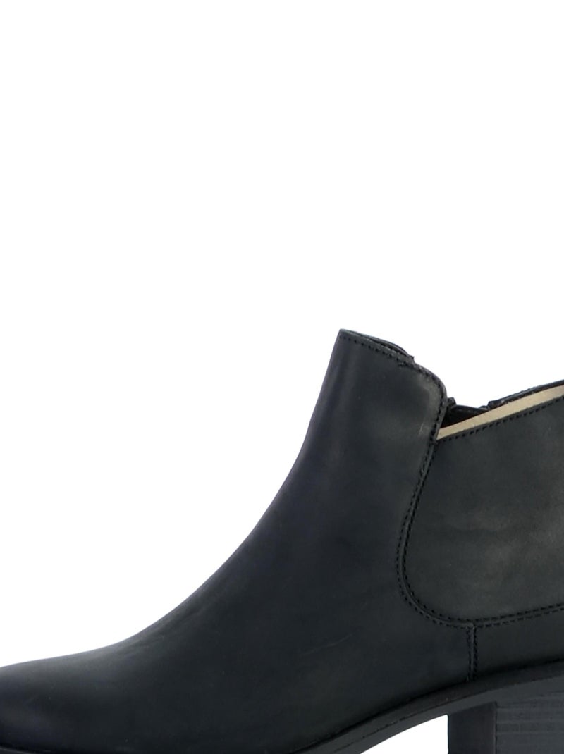 Bottine Cuir Clarks Memi Zip Noir - Kiabi