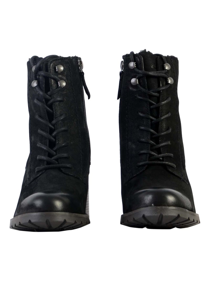 Bottine Cuir Clarks Well Lace Noir - Kiabi