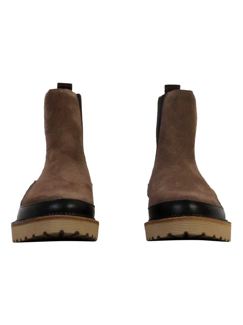 Bottine Cuir Emilie Karston Olivia Taupe - Kiabi