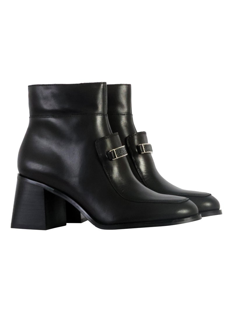 Bottine Cuir Emilie Karston Viana Noir - Kiabi