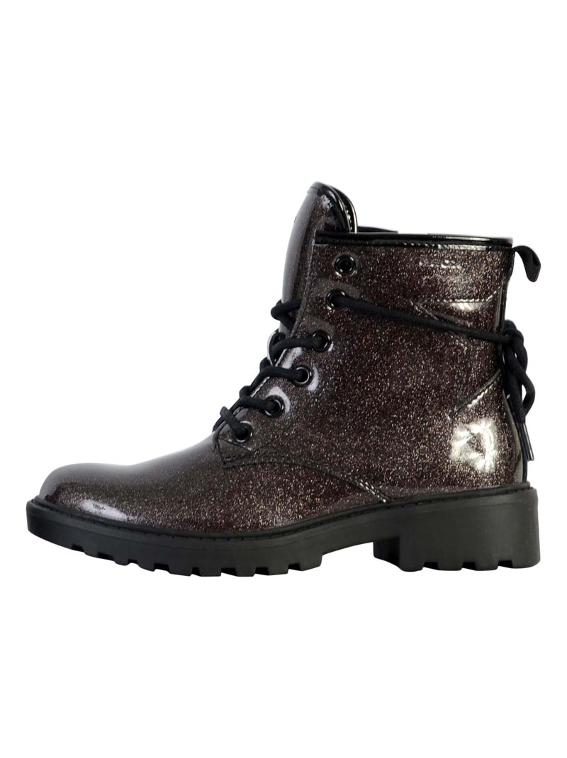 Bottine Cuir Enfant Geox Casey Gris - Kiabi