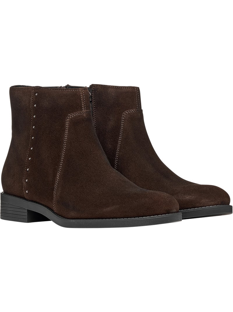 Bottine cuir esmeena geox Marron foncé - Kiabi