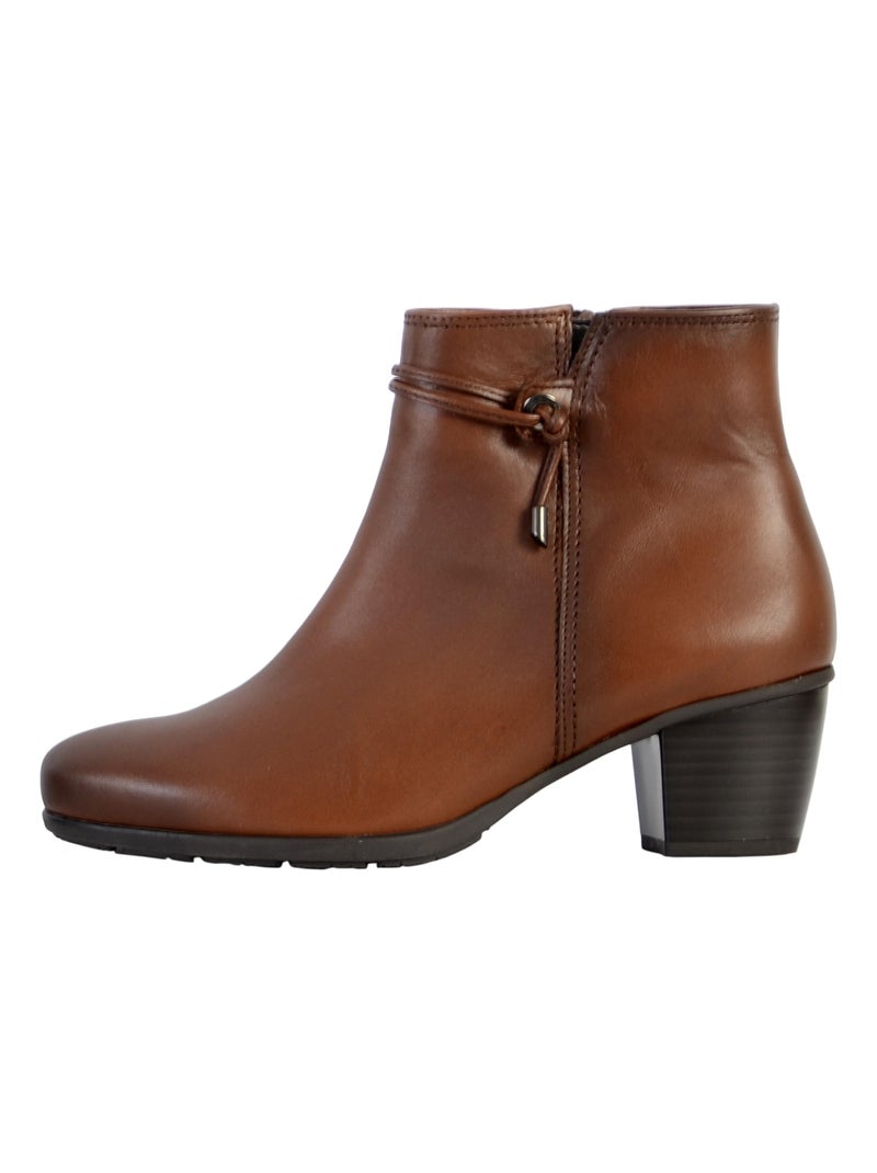 Bottine Cuir Gabor Foulard Marron - Kiabi