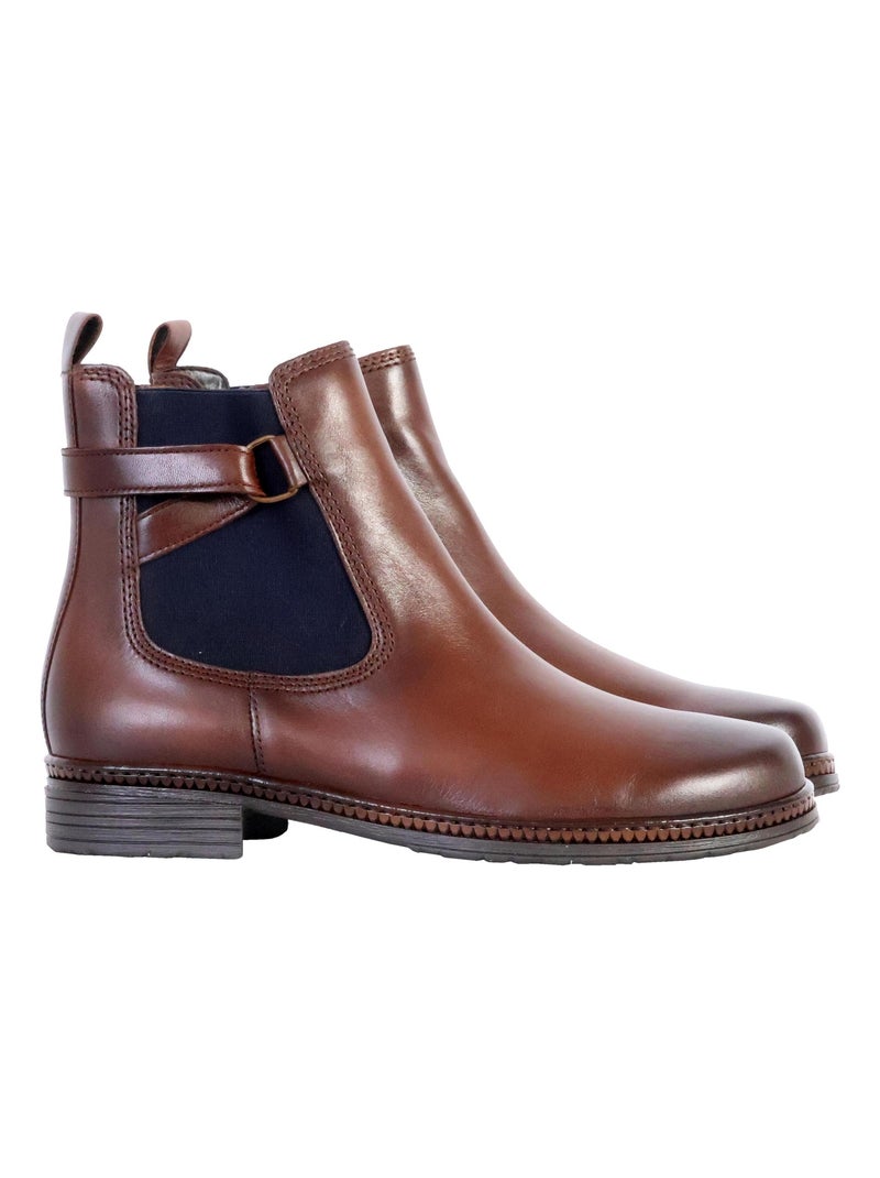 Bottine Cuir Gabor Foulardcalf Marron - Kiabi