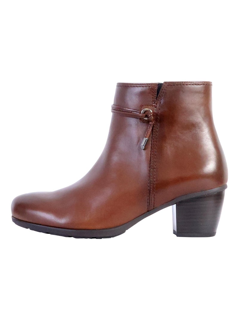 Bottine Cuir Gabor Foulardcalf Marron - Kiabi