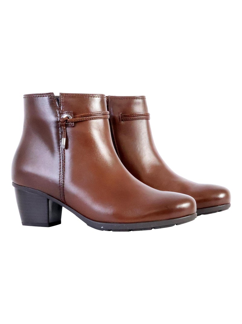 Bottine Cuir Gabor Foulardcalf Marron - Kiabi