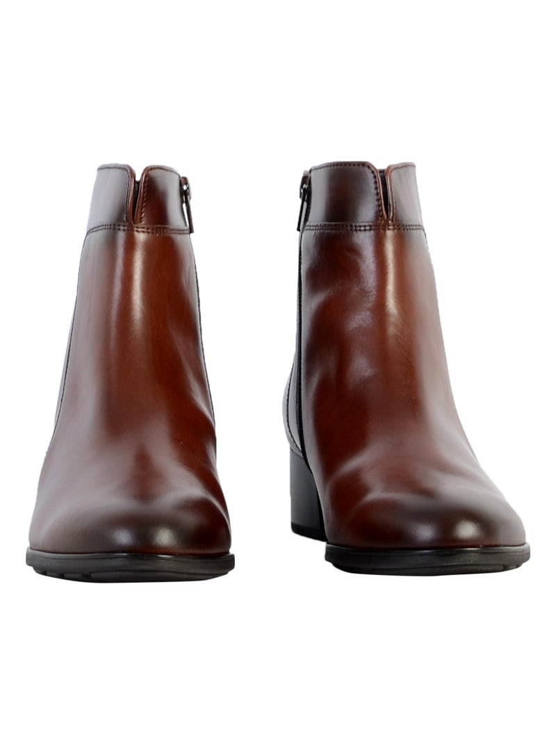 Bottine Cuir Gabor Nappa Jam Marron - Kiabi