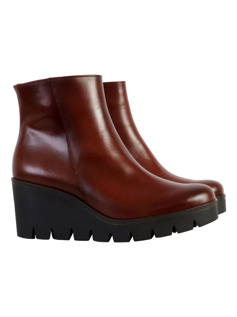 Bottine Cuir Gabor Nappa Jam Marron - Kiabi
