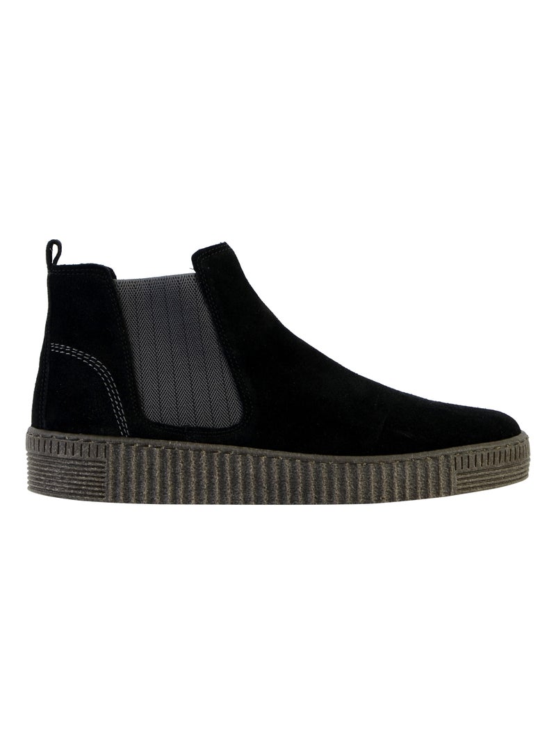 Bottine Cuir Gabor Velour Noir - Kiabi
