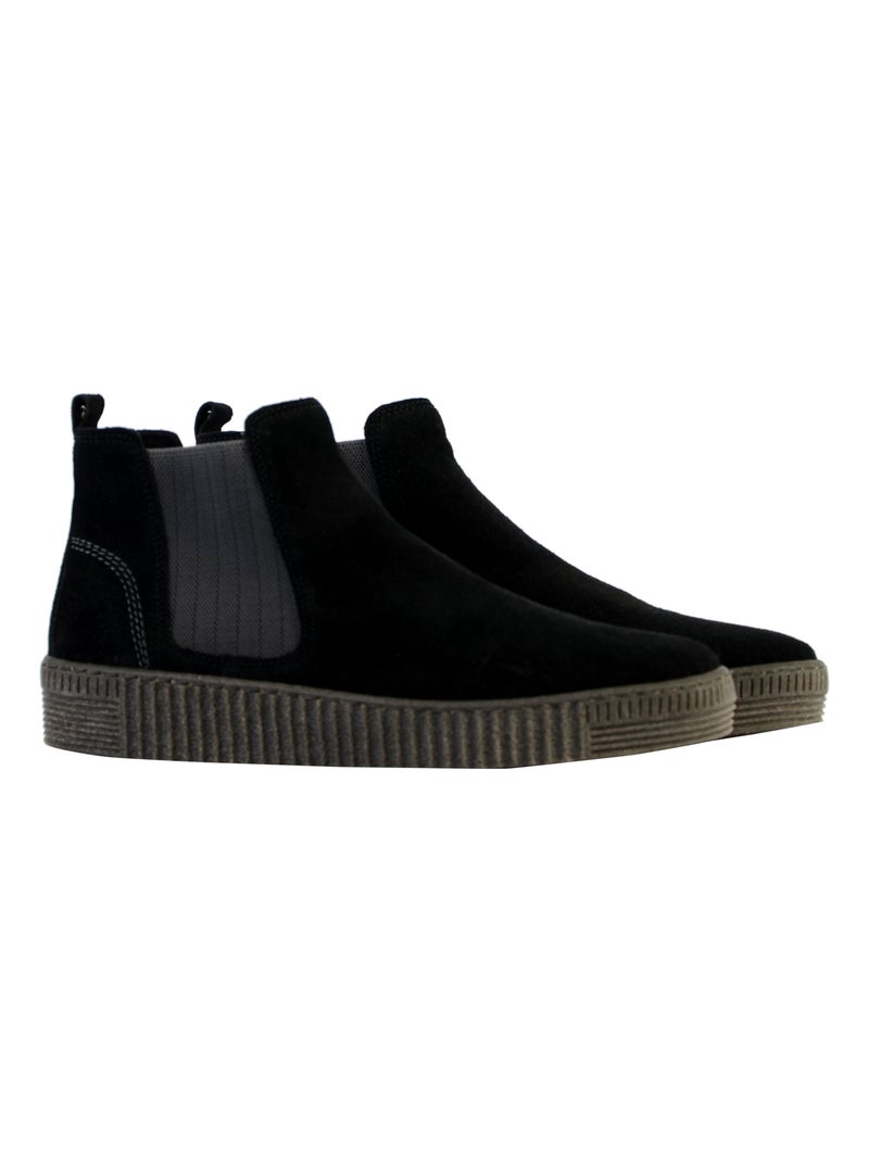 Bottine Cuir Gabor Velour Noir - Kiabi