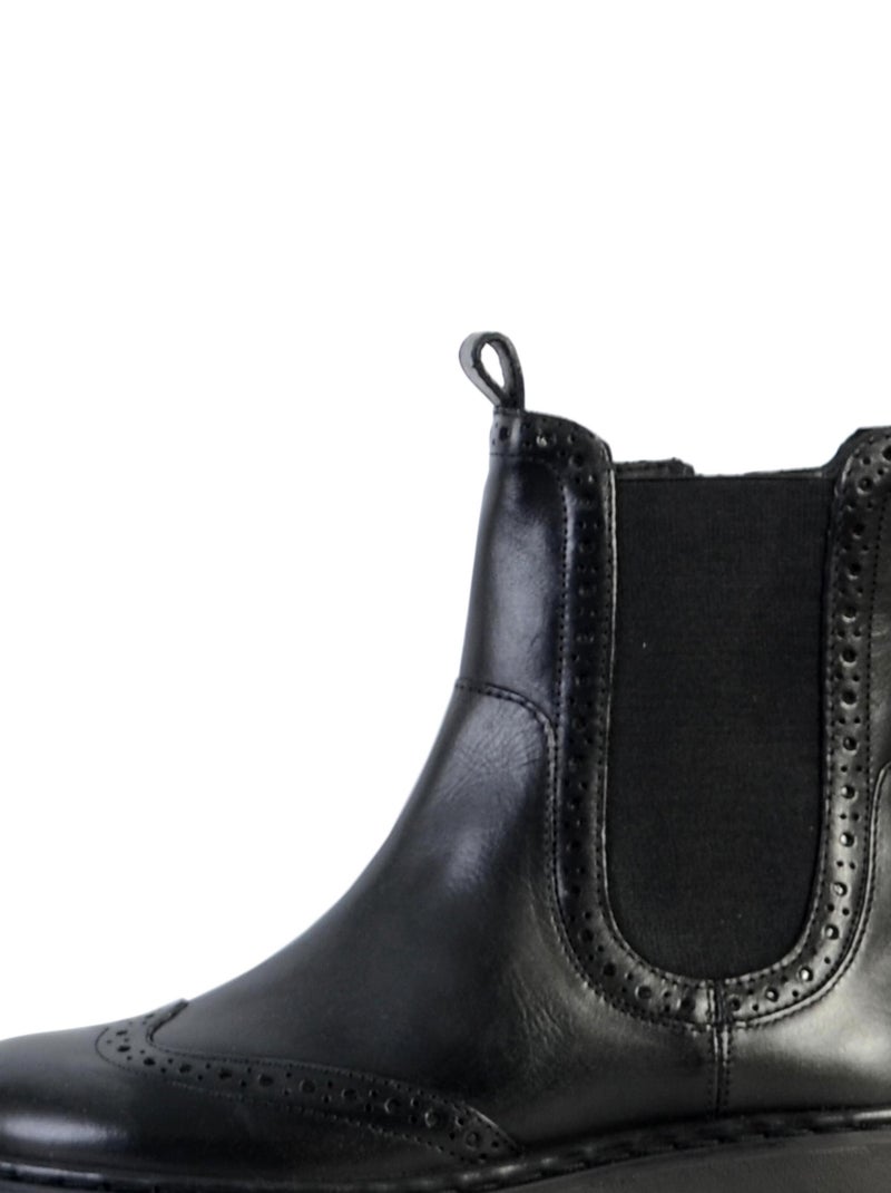 Bottine Cuir Geox Bleyze Noir - Kiabi