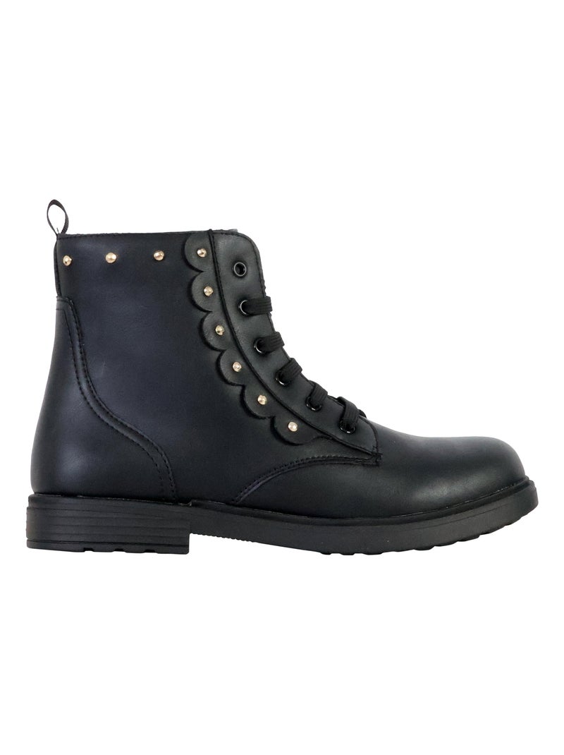 Bottine Cuir Geox Eclair Synt.Lea Noir - Kiabi