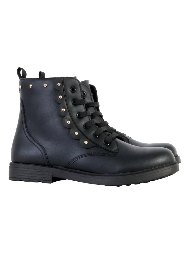 Bottine Cuir Geox Eclair Synt.Lea Noir - Kiabi