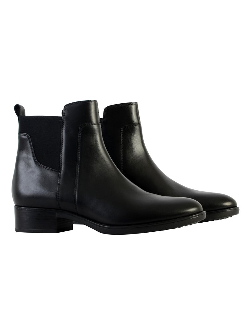 Bottine Cuir Geox Felicity Smo.Lea Noir - Kiabi