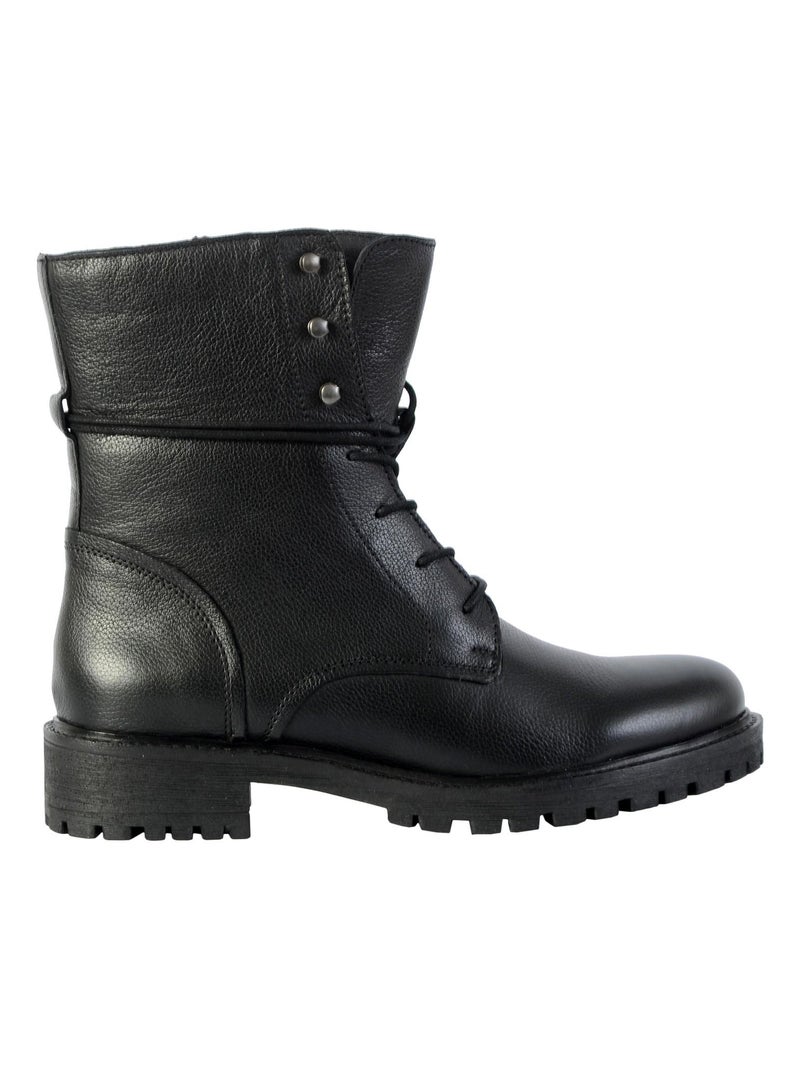 Bottine Cuir Geox Hoara Tumb.Lea Noir - Kiabi
