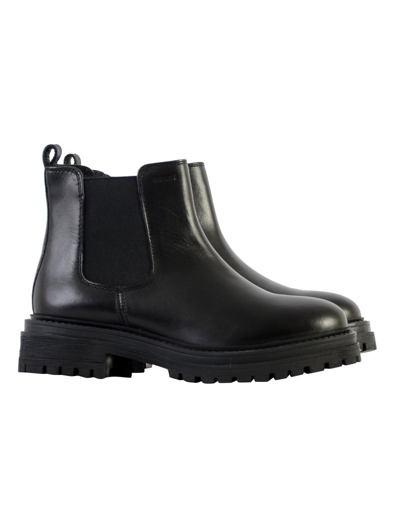 Bottine Cuir Geox Iridea Noir - Kiabi