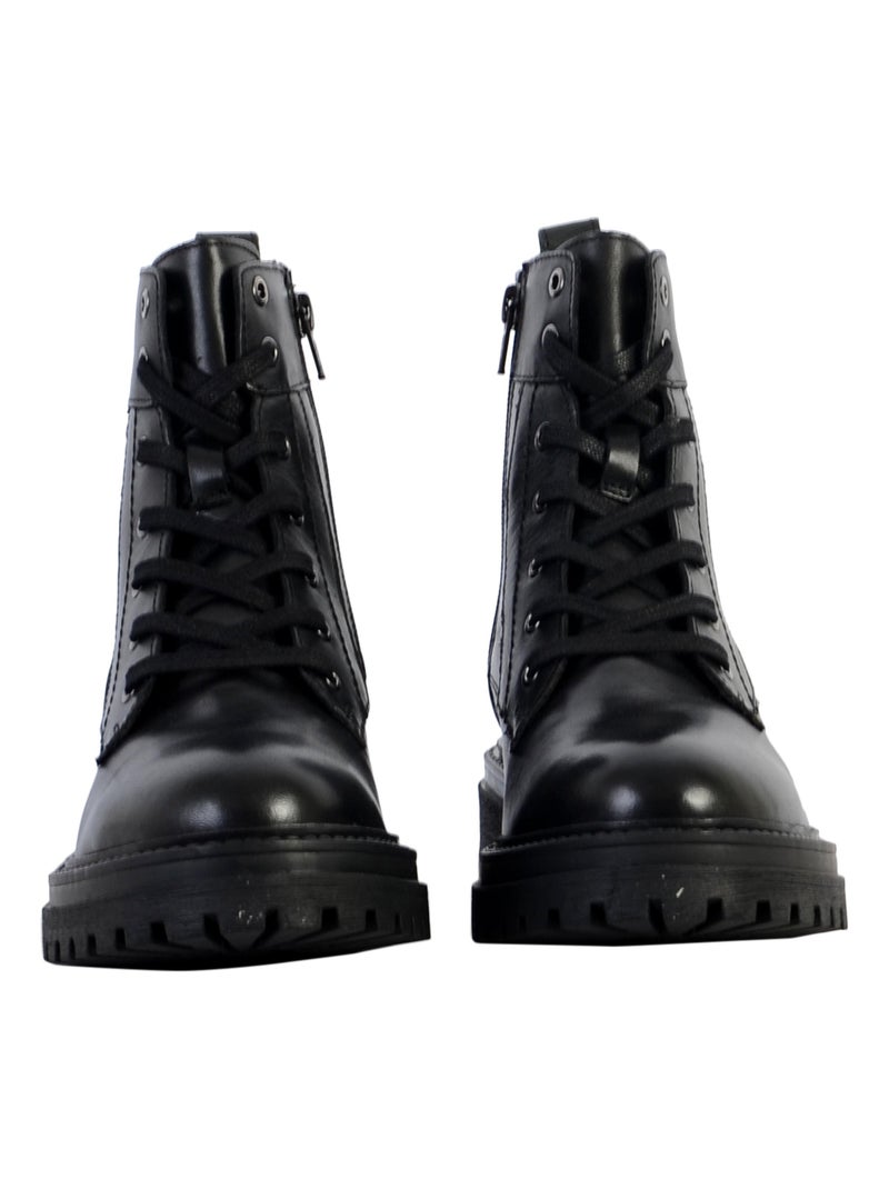 Bottine Cuir Geox Iridea Suede Noir - Kiabi