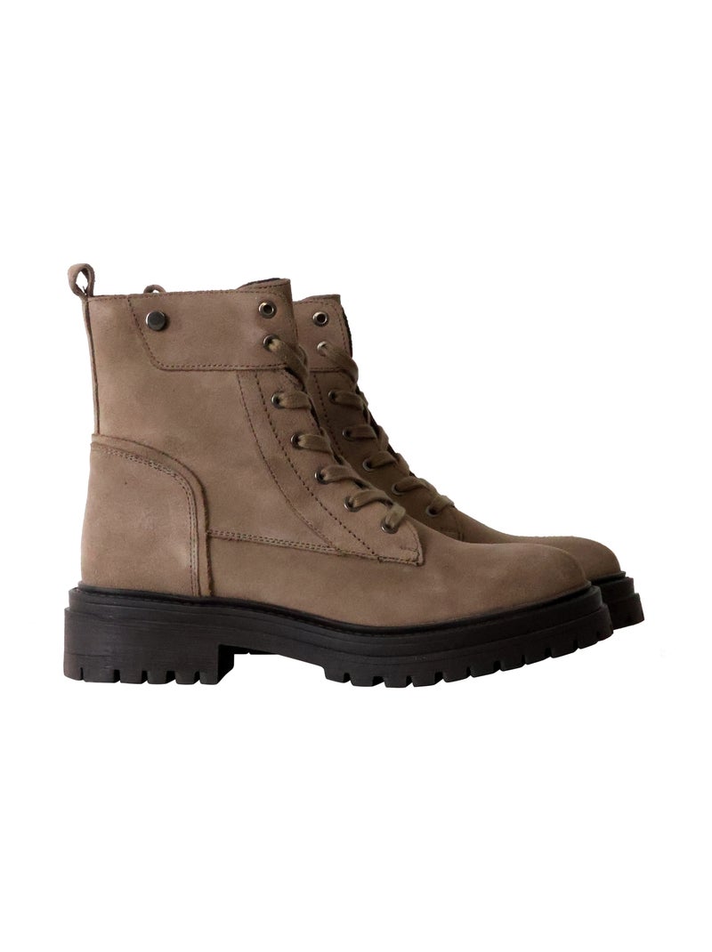 Bottine Cuir Geox Iridea Suede Taupe - Kiabi