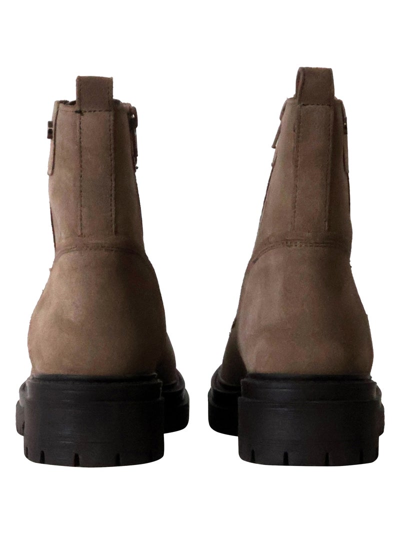 Bottine Cuir Geox Iridea Suede Taupe - Kiabi