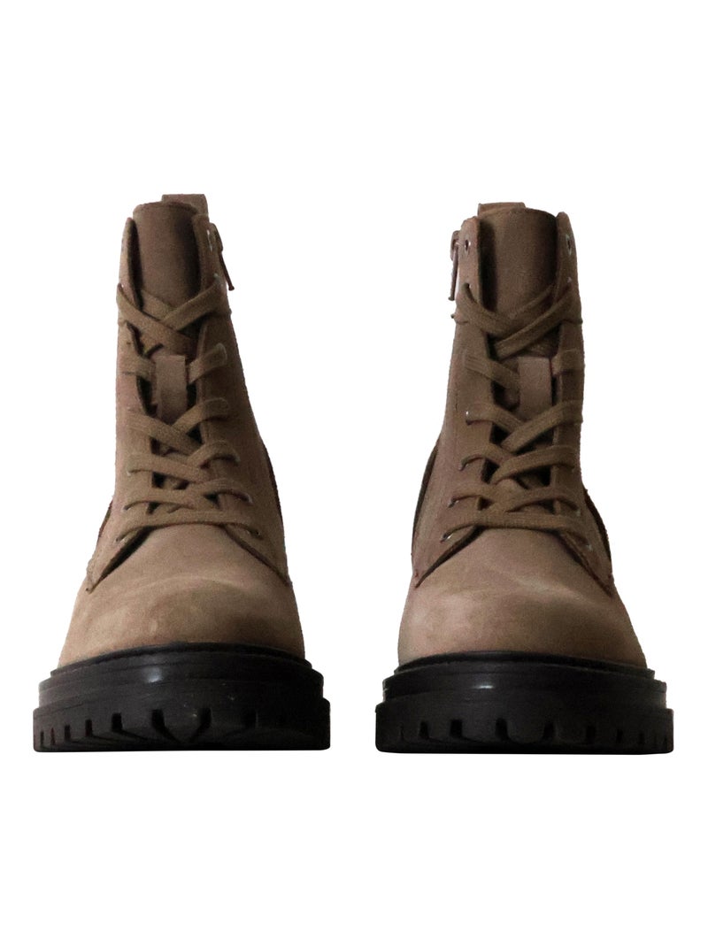 Bottine Cuir Geox Iridea Suede Taupe - Kiabi