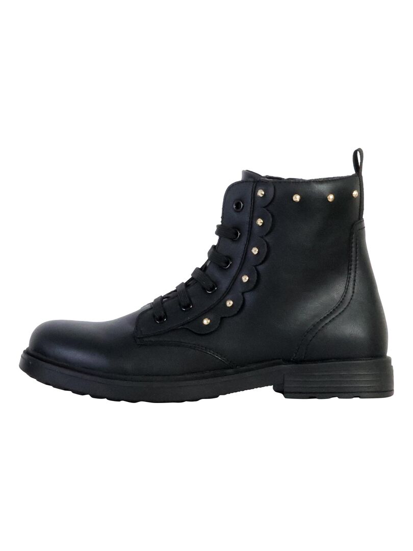 Bottine Cuir Geox Junior Eclair Synt.Lea Noir - Kiabi