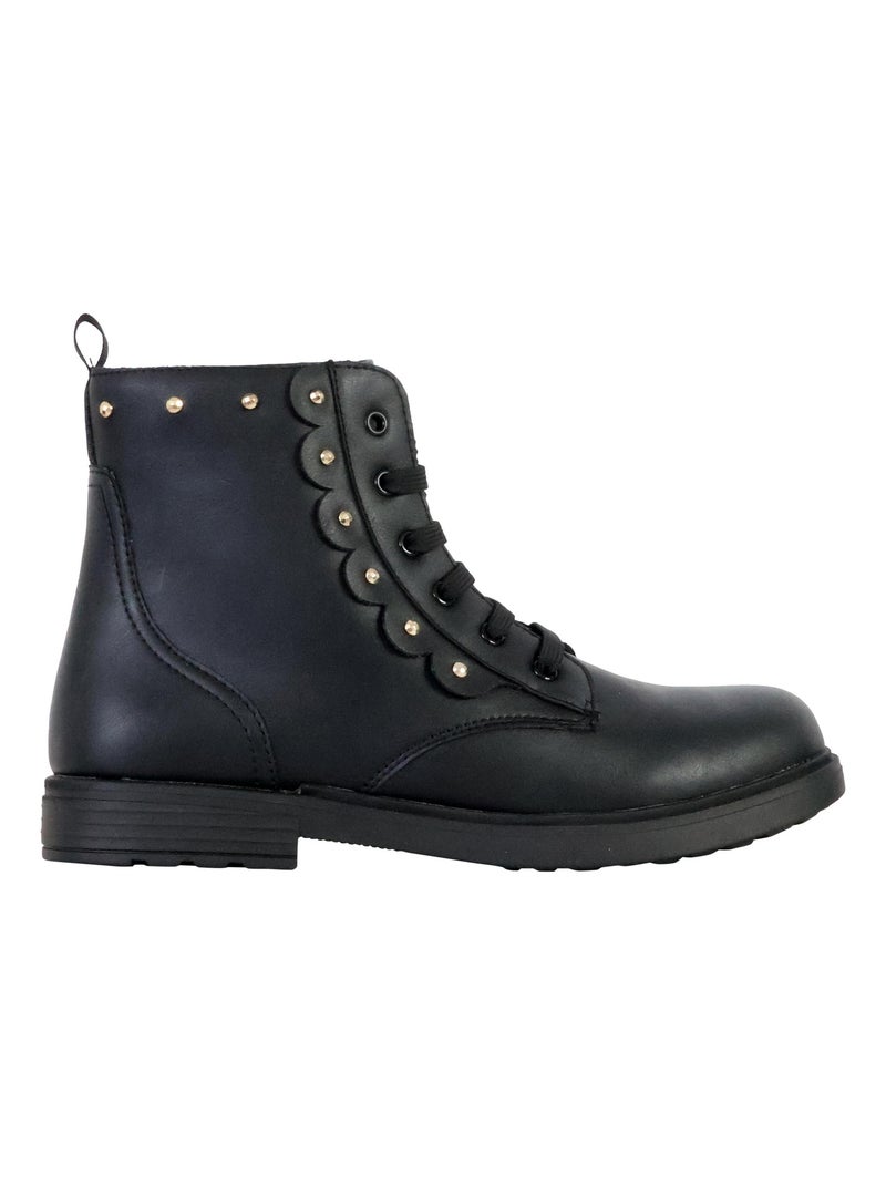 Bottine Cuir Geox Junior Eclair Synt.Lea Noir - Kiabi