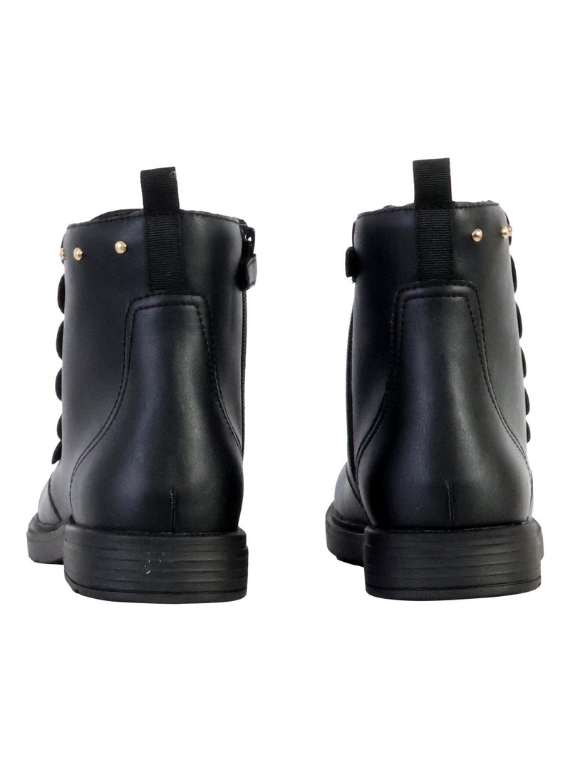 Bottine Cuir Geox Junior Eclair Synt.Lea Noir - Kiabi