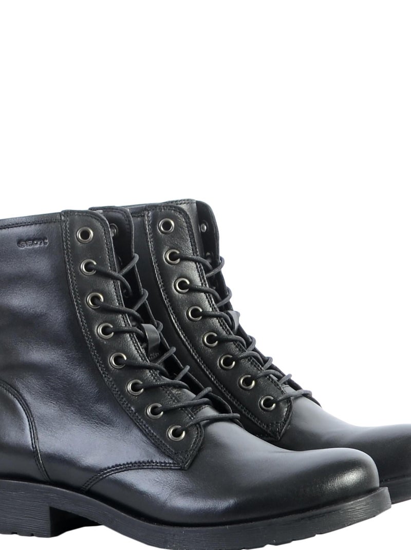Bottine Cuir Geox Rawelle Noir - Kiabi