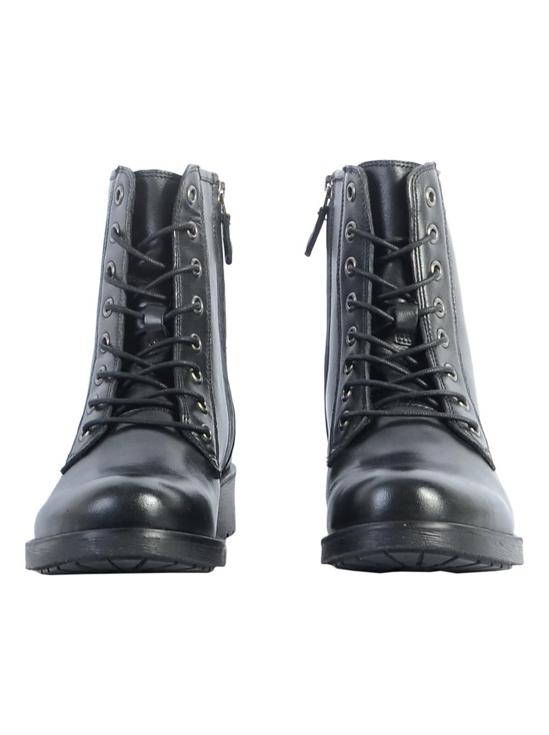 Bottine Cuir Geox Rawelle Noir - Kiabi