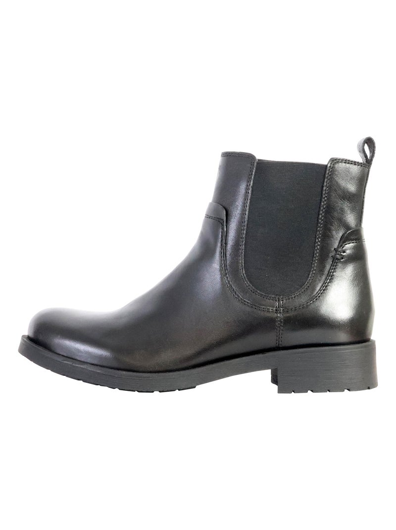 Bottine Cuir Geox Rawelle Noir - Kiabi