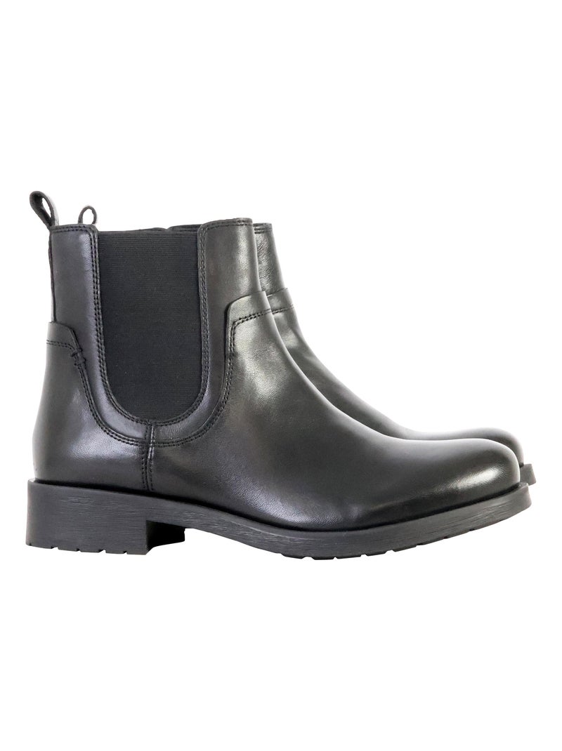 Bottine Cuir Geox Rawelle Noir - Kiabi