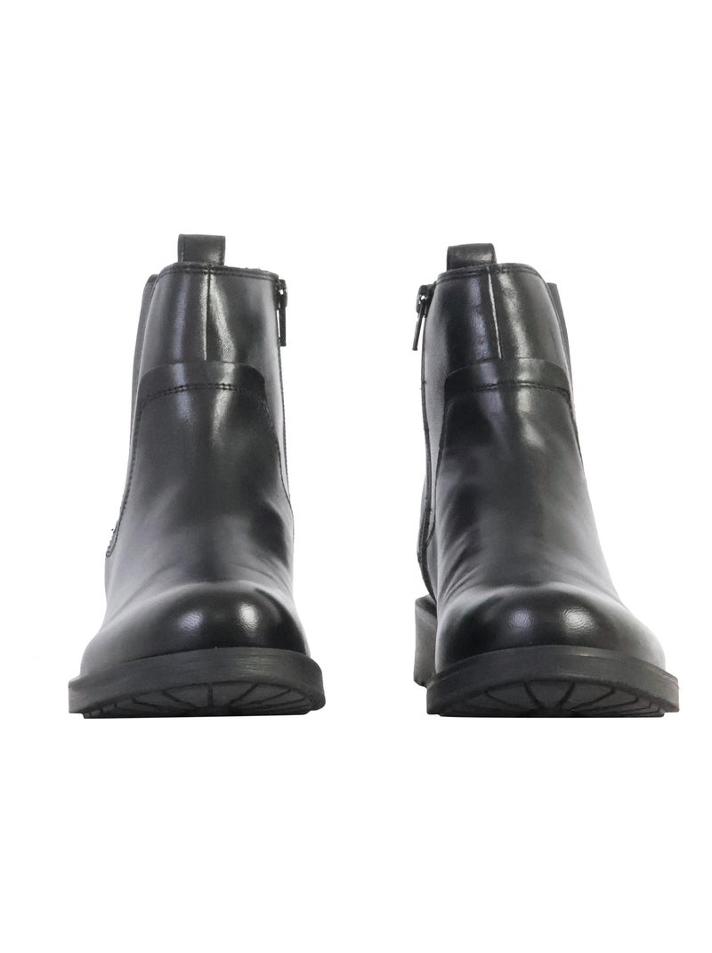 Bottine Cuir Geox Rawelle Noir - Kiabi