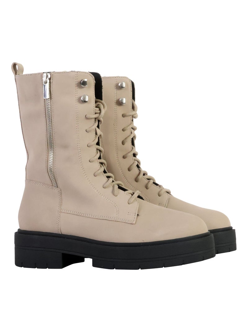 Bottine Cuir Geox Spherica EC7 Smo.Lea Beige - Kiabi