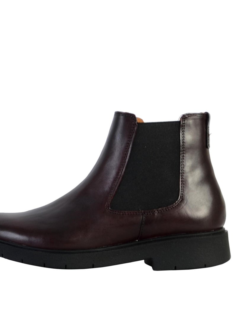 Bottine Cuir Geox Spherica Rouge - Kiabi